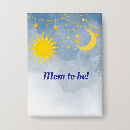 Mama zum Thema Mond und Sonnenweine Button (Vorderseite)