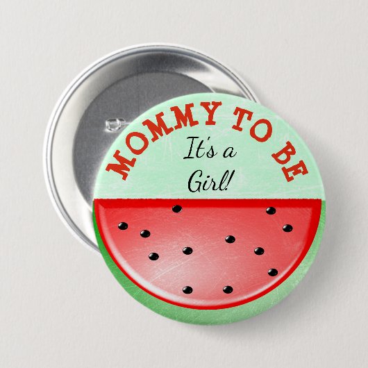 Mama, zum Wassermelone-themenorientierter Button (Vorne & Hinten)