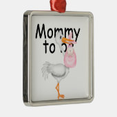 Mama zum zu sein. Mutterschaftsstorch Silbernes Ornament (Rechts)