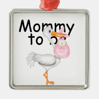 Mama zum zu sein. Mutterschaftsstorch Silbernes Ornament