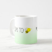 Mama zum zu sein, niedliches Hummel-Grün/Gelb Kaffeetasse (Vorderseite Links)