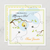 Mama zur Bienen-Babyparty-Einladung Einladung (Vorne/Hinten)