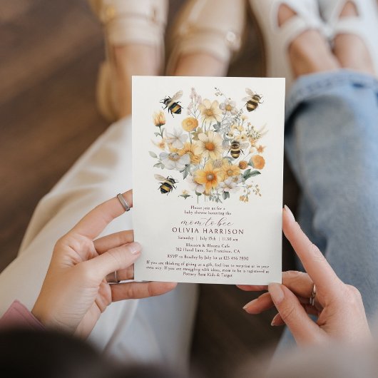 Mama zur Wildblume Blumenpaare Babydusche Einladung