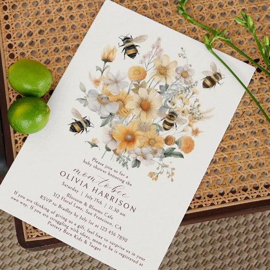 Mama zur Wildblume Blumenpaare Babydusche Einladung