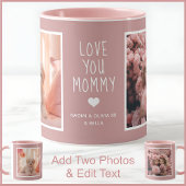 Mama zwei Foto Benutzerdefinierter Text Dusty Rose Tasse