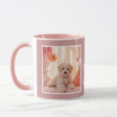 Mama zwei Foto Benutzerdefinierter Text Dusty Rose Tasse (Links)