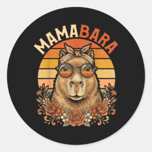 Mamabara Capybara Mutter Lustig Süße Mama Tier Runder Aufkleber