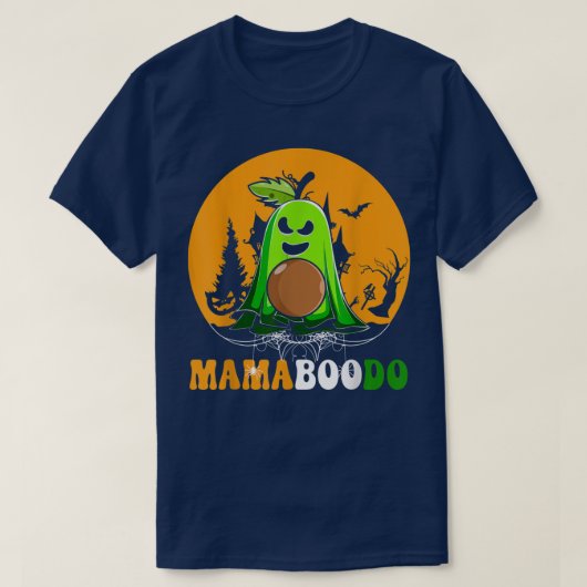 Mamaboodo Beängstigend Ghost Avocado Vegan Frucht  T-Shirt (Design vorne)