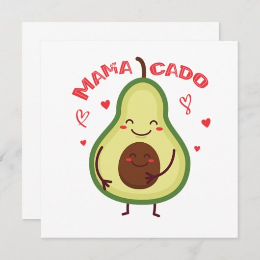 Mamacado Avocado Schwanger Mutter Einladung (Vorne/Hinten)