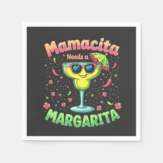 Mamacita benötigt ein Party von Margarita Cinco De Serviette (Vorderseite)