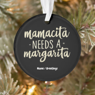 Mamacita braucht Margarita Funny Holiday Workout Ornament