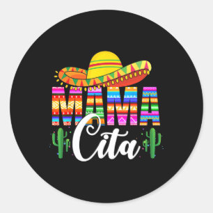 Mamacita Cinco De Mayo Leopard Fiesta Mexican Moth Runder Aufkleber