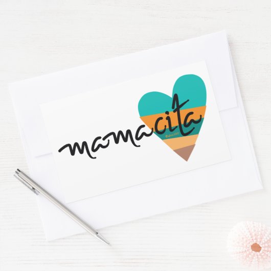 Mamacita ・ Herz der 80 Rechteckiger Aufkleber (Umschlag)