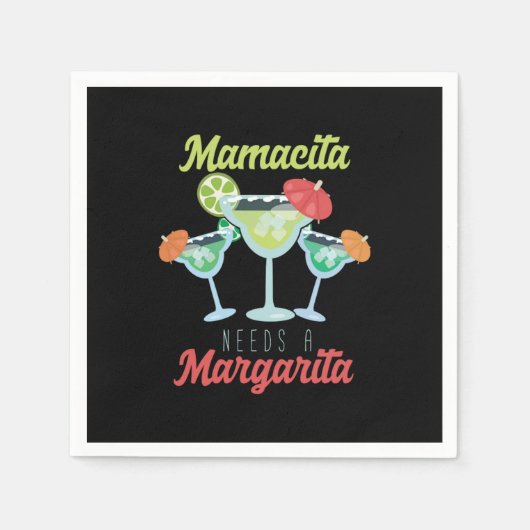 Mamacita Needs A Margarita Mexico Mexican Cocktail Serviette (Vorderseite)