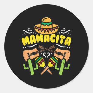Mamacita Sombrero Cinco De Mayo Fiesta Mexikanisch Runder Aufkleber