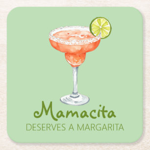 Mamacita verdient einen Margarita Strawberry Marg Rechteckiger Pappuntersetzer