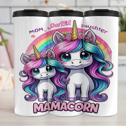 Mamacorn: Einhornende Mama, Tochter-Liebe Thermosbecher
