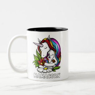 Mamacorn Mamamagischer Unicorn-Mutter-Frauen Zweifarbige Tasse