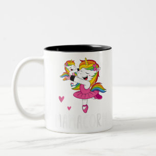 Mamacorn Unicorn Mama Ballerina Muttertagsgeschenk Zweifarbige Tasse