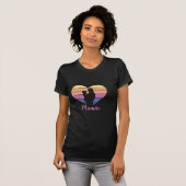 Mamãe - Mutter und Kind Retro Herz Silhouette T-Shirt (Vorne ganz)