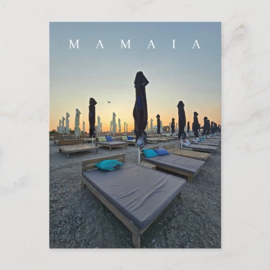 Mamaia Beach in the evening postcard Postkarte (Vorderseite)