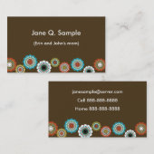 Mamainformationskarte im Braun Telefonnummerkarte (Vorne/Hinten)