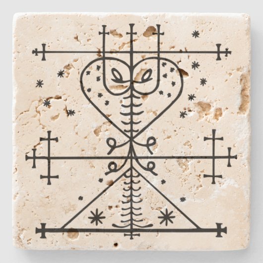 Maman Brigitte Vodou Veve Altar Steinuntersetzer (Vorderseite)