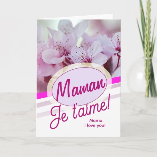 Maman Je T'aime für Mütter Karte (Vorderseite)