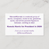 Mamas4Kamala-Karten Visitenkarte (Rückseite)