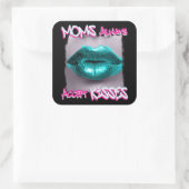 Mamas akzeptieren Küsse immer Quadratischer Aufkleber (Tasche)