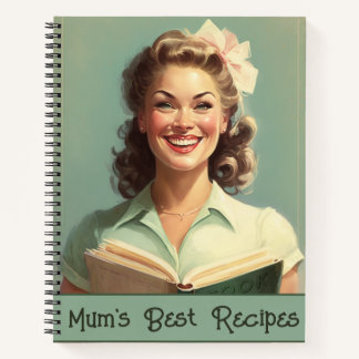'Mama's Best Rezept' Retro 50er Hausfrau, Rezept Notizblock