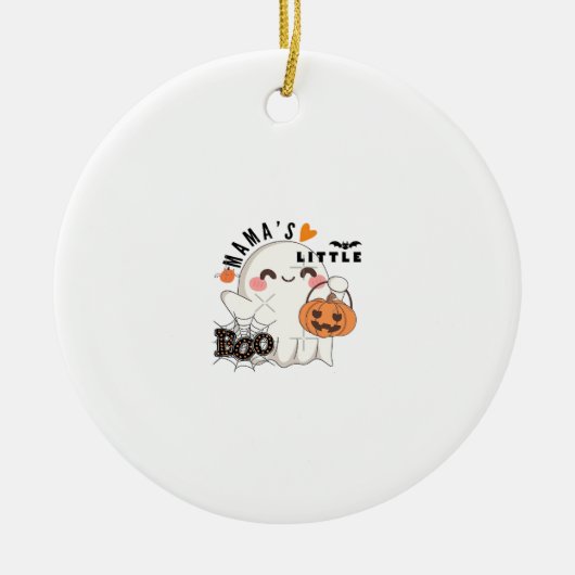 Mamas Boo - Niedliches Kawaii Halloween Boo 2025 G Keramik Ornament (Vorne)
