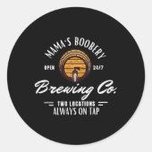Mama's Boobery Breastfood Junge Mutter Brewi Runder Aufkleber (Vorderseite)