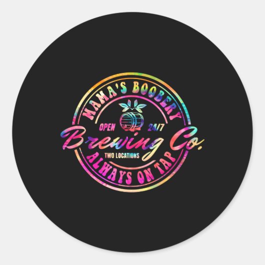 Mama's Boobery Breastfood Junge Mutter Brewi Runder Aufkleber (Vorderseite)
