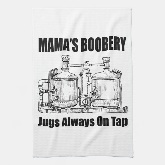 Mamas Boobery Jugs immer Gestochen Geschirrtuch (Vertikal)