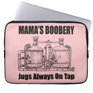 Mamas Boobery Jugs immer Gestochen Laptopschutzhülle