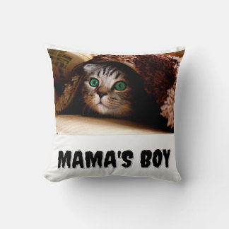 Mama's Boy Throw Kissen, Katzengesicht Kissen