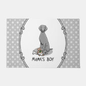 Mama's Boy Weimaraner (grau 1) Spielhundin Mutter Fußmatte (Vorderseite)
