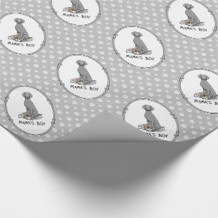 Mama's Boy Weimaraner (grau 1) Spielhundin Mutter  Geschenkpapier