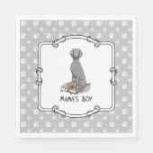 Mama's Boy Weimaraner (grau 1) Spielhundin Mutter Serviette (Vorderseite)