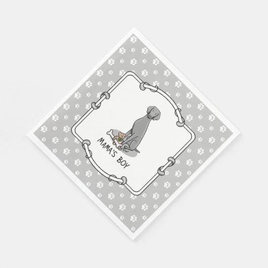 Mama's Boy Weimaraner (grau 1) Spielhundin Mutter Serviette (Ecke)