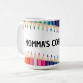 MAMAS BUNTE STIFTE KAFFEETASSE (Vorderseite Links)