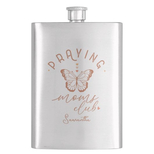 Mamas Club: Butterfly Boho Vintages Design Flachmann (Vorderseite)