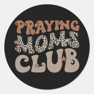 Mamas Club Leopard Christlich Mama Mütter Day Runder Aufkleber