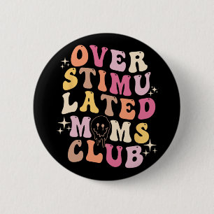 Mamas Club Retro Groovy Mütter Tag Button
