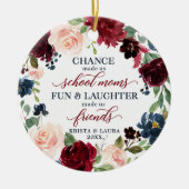 Mamas der Schule Personalisiert Boho Floral Friend Keramik Ornament (Vorne)