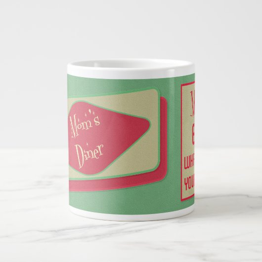 Mamas Diner Design der 50er Jahre Jumbo-Tasse (Vorderseite)