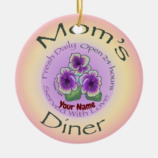Mamas Diner individuelle Name Keramik Ornament (Vorne)