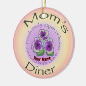 Mamas Diner individuelle Name Keramik Ornament (Links)