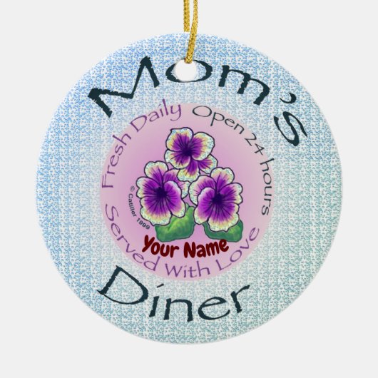 Mamas Diner Keramik Ornament (Vorne)